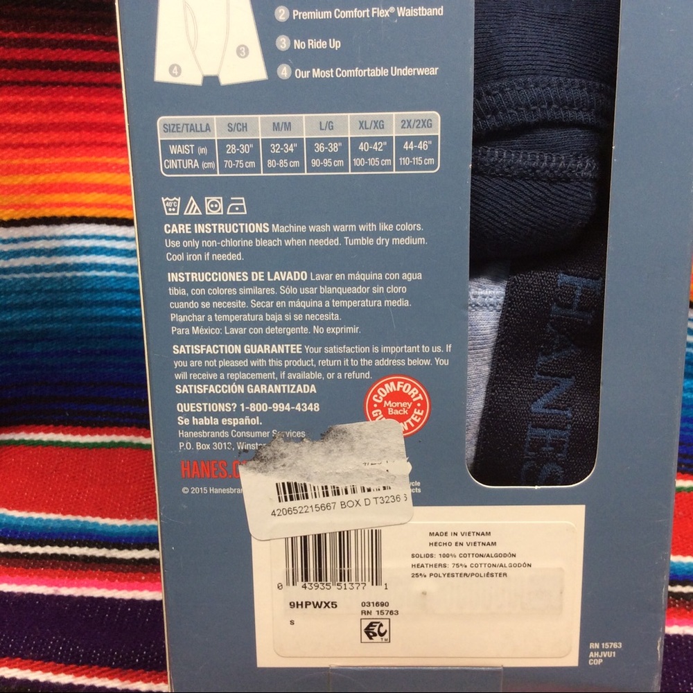 HANES PREMIUM 100% COTTON MEN’S BOXER BRIEFS ORIGINAL FIT 4 PACK SIZE: SMALL - Picture 5 of 11
